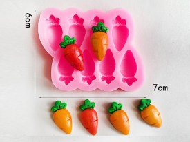 Molde silicona 8 mini zanahorias